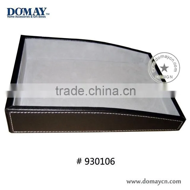 Brown letherette A4 paper tray for printer, office sttionery filing tray