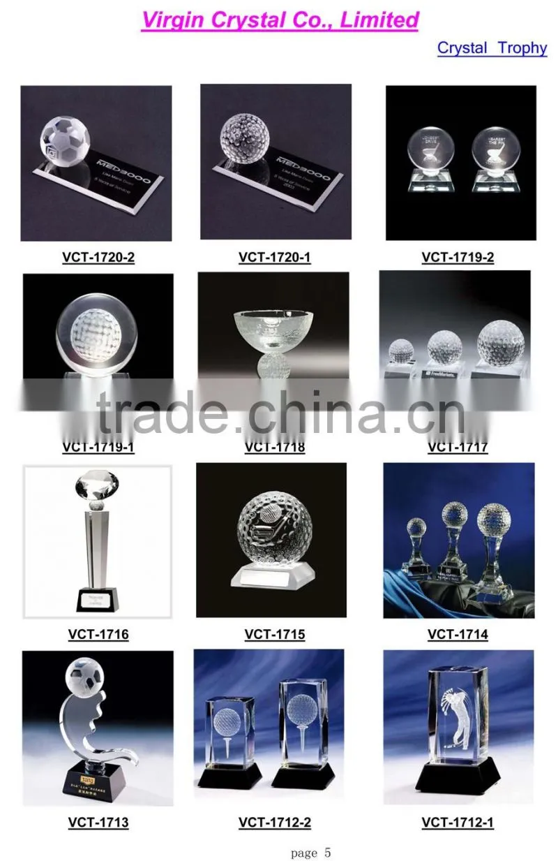 Elegant new design clear crystal trophy cup with handle for customized logo engraved
