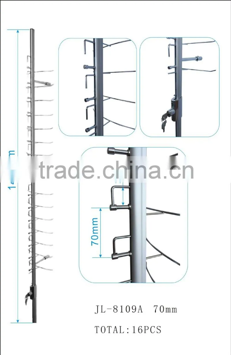 2015 high quality lockable wall mounted glasses display for sale