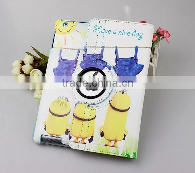 For iPad Air 3D Despicable Me 2 Rotation Leather Cover