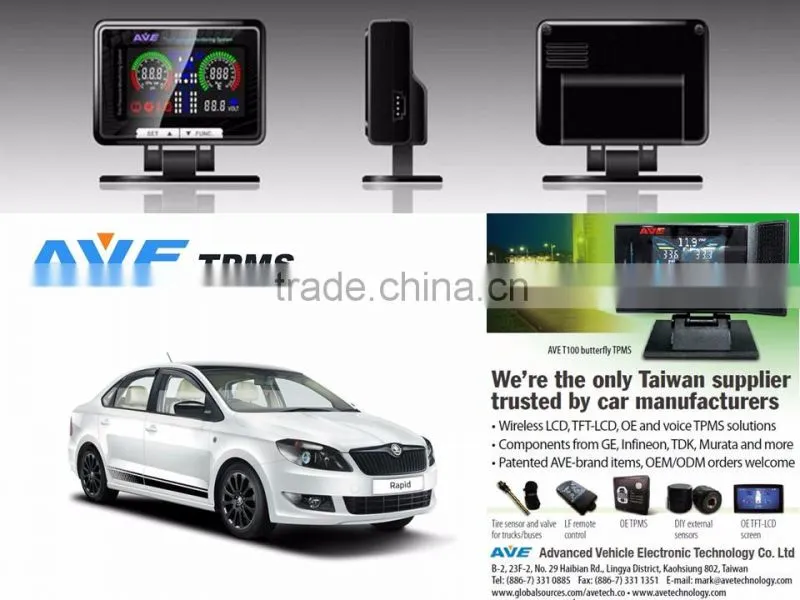 AVE Universal TPMS Tire Pressure Monitoring System for Skoda Rapid