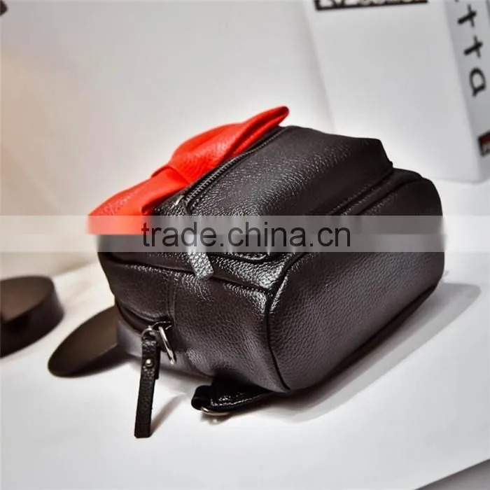 Mic-key Bow Beautiful Schoolbags Teenage High School Backpack for Girls