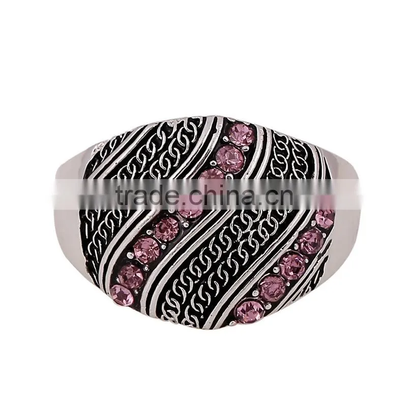 Factory Wholesale Gold jewelry Rhinestone Midi Ring Set