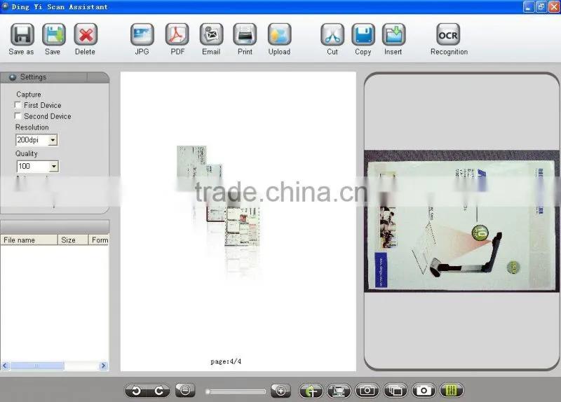 A3 OCR Document Scanner with 5 mega pixels USB camera