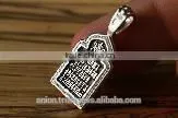 Silver 925 Russian Orthodox Icon Pendant. Burnished Silver