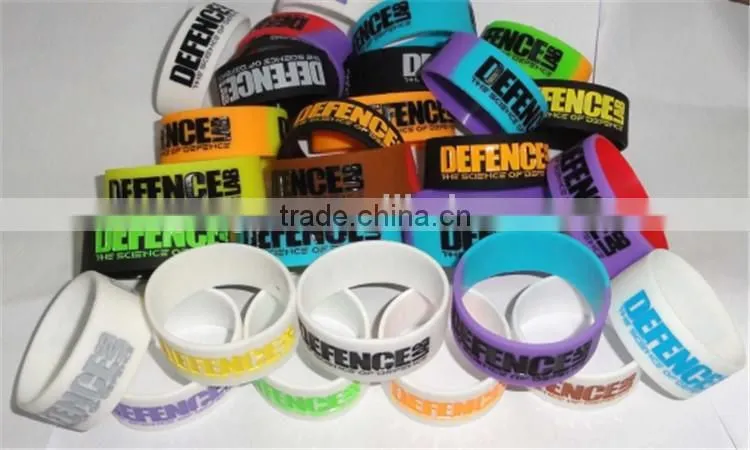 Custom Logo Silicone Bracelets, debossed Silicone Wristband,1 Inch Wide Silicone Bracelets