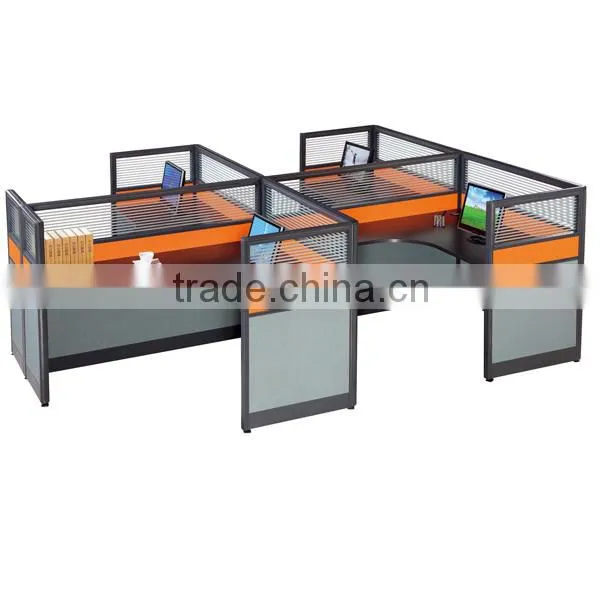 Customized 4 person office workstation/office furniture white workstation