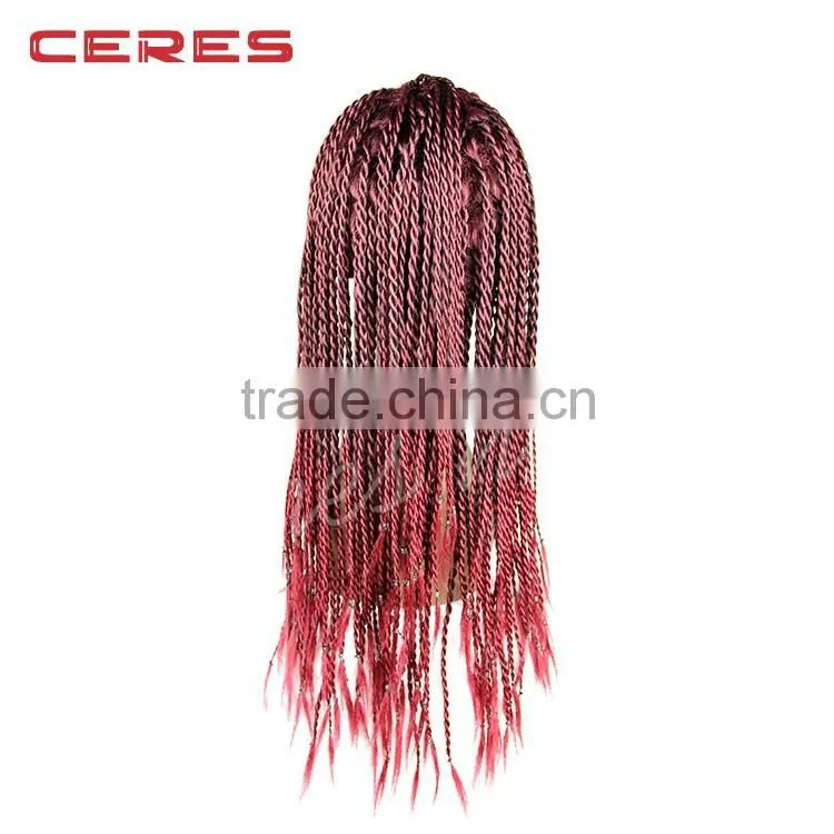 Wholesale box braided wig for black women human brazilian hair