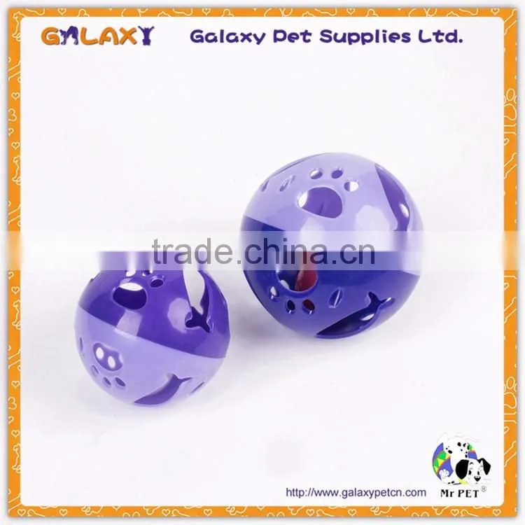 CT8629 Plastic balls with bell for pets/cheap toys for cats/pet toy ball with ring