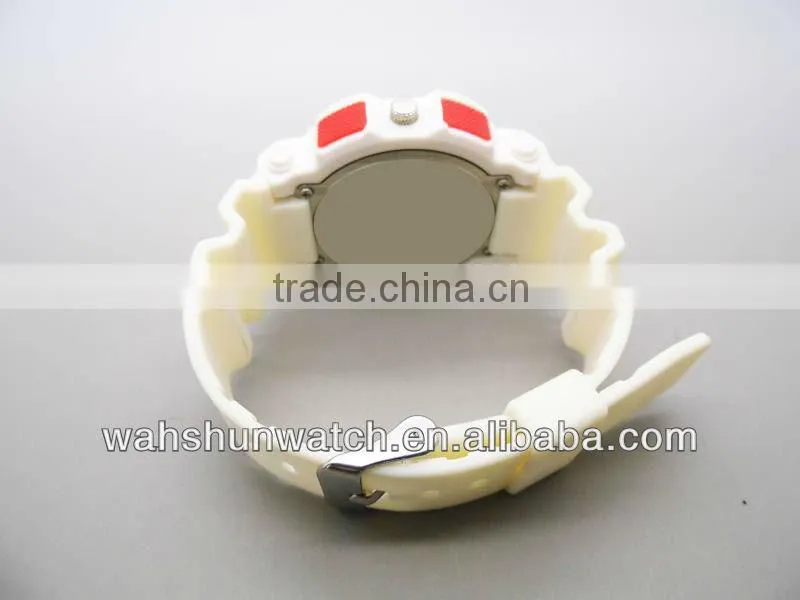 factory wholesale new model white plastic strap chronograph japan movement sports watch