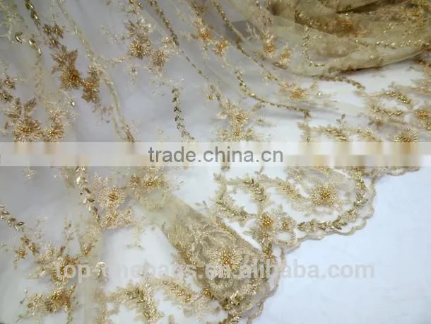 2014 french lace wholesale silk fabric/ chiffion fabric lace for wedding