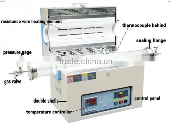Hot sale 1200.C Electric Laboratory vacuum tube furnace use high quality quartz tube