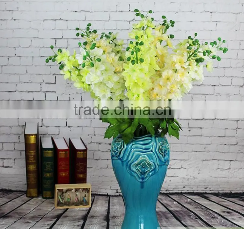 European style artificial wholesale flowers artificial silk delphinium ajacis