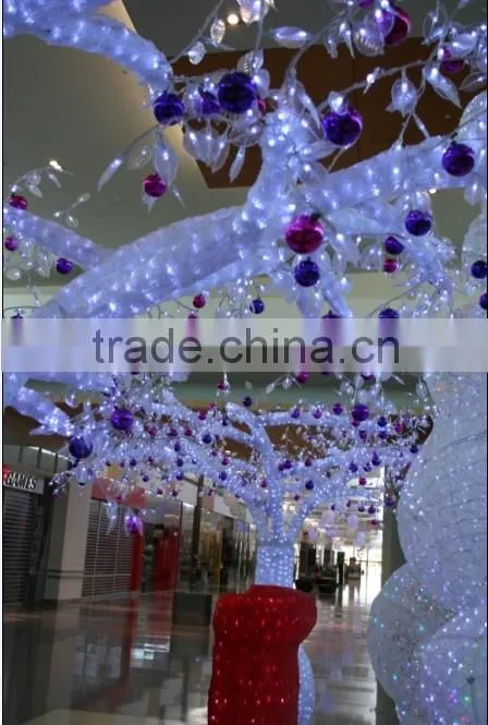 2014 White illuminated artificial christmas tree