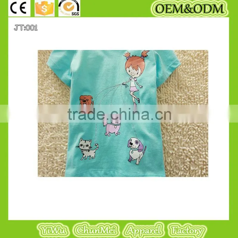 100% cotton t-shirt Animal t-shirt kids t-shirt dog t-shirt child t-shirt cat t-shirt girl t-shirt