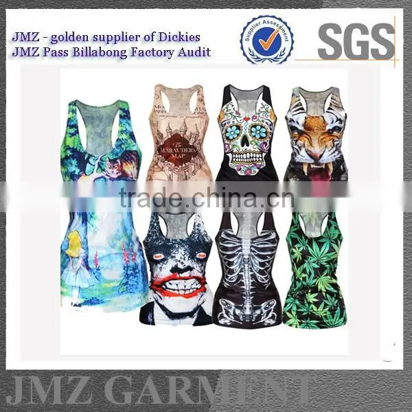 JMZ summer women vogue shirts with polyester and cotton