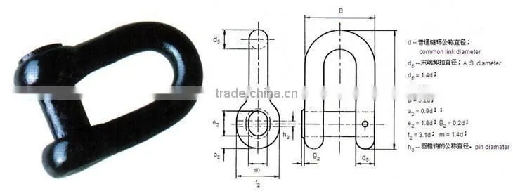 Round Pin Bow Shackle Lifting Shackle Rigging Hardware