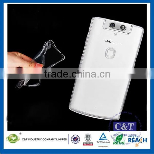 C&T Colorful smartphone transparent clear tpu for oppo n1 case