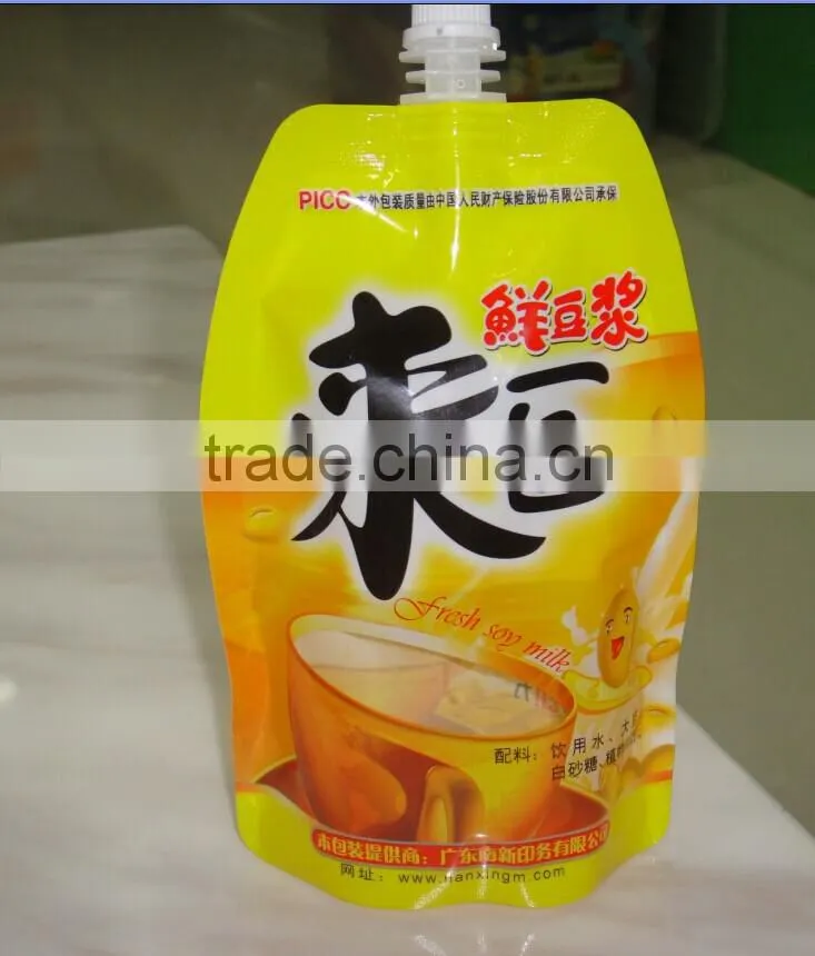 Soy Milk Packaging pouch with spout