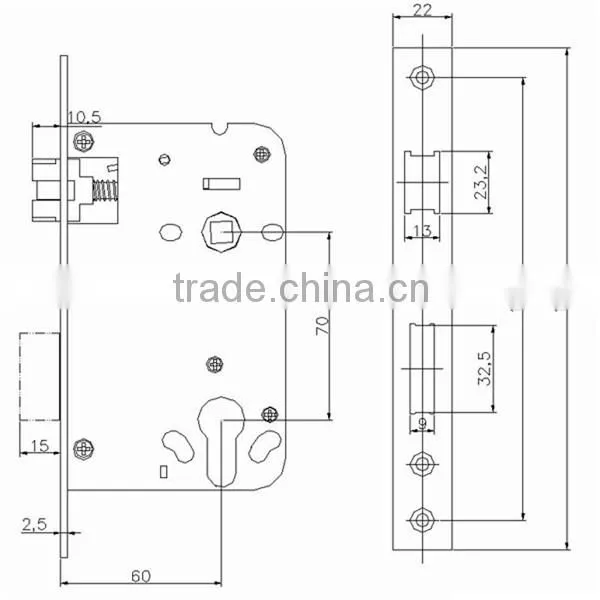 725 euro profile cylinder lock european door handle lock lock body
