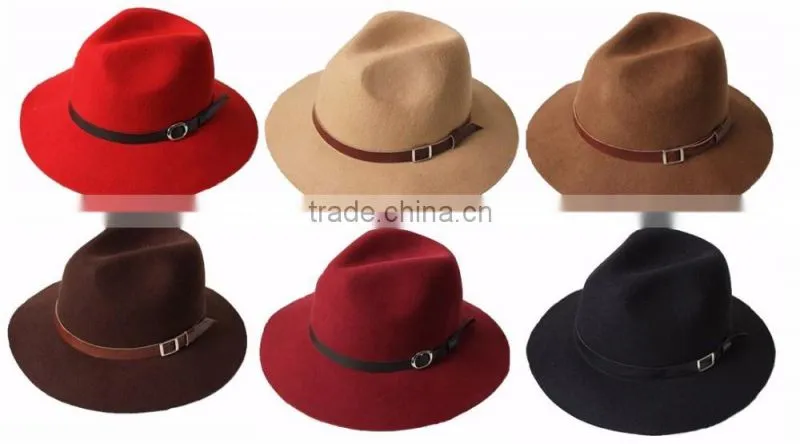 China Promotional High Quality Men's Fedora Hat Custom Logo Band