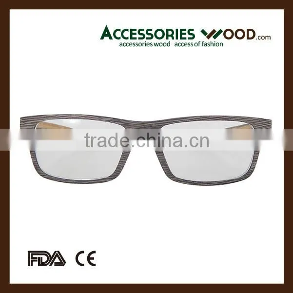 Quality colorful square opticals wooden optical glasses