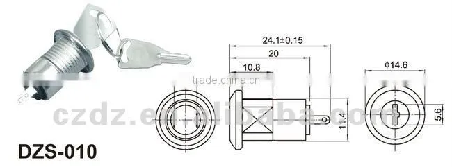 warm air blower switch/cylinder push lock,electronic key lock switch,on-on on-off electric Keylock Switches