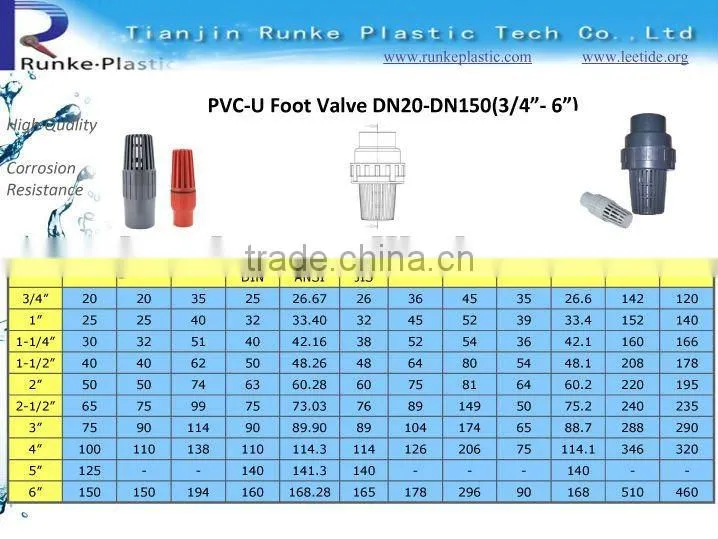 Plastic PVC Foot Valve