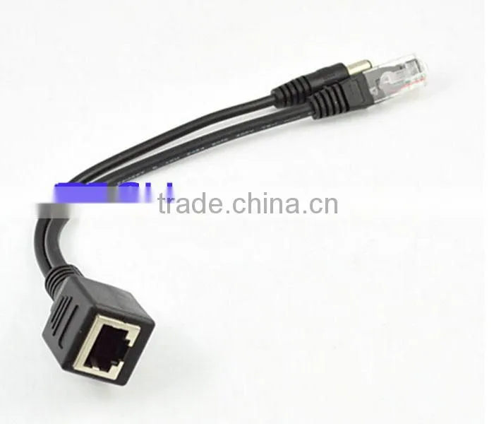 1 in 2 Ethernet LAN Network Cable RJ45 male to male plug &DC female 5.5m