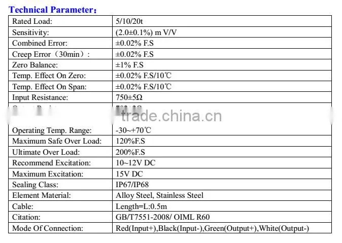 Tension link crane scale load cell
