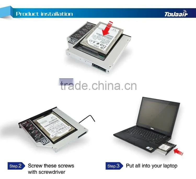 wholesale alibaba Universal laptop HDD Hard Drive Caddy SATA 9.5mm with screwdriver