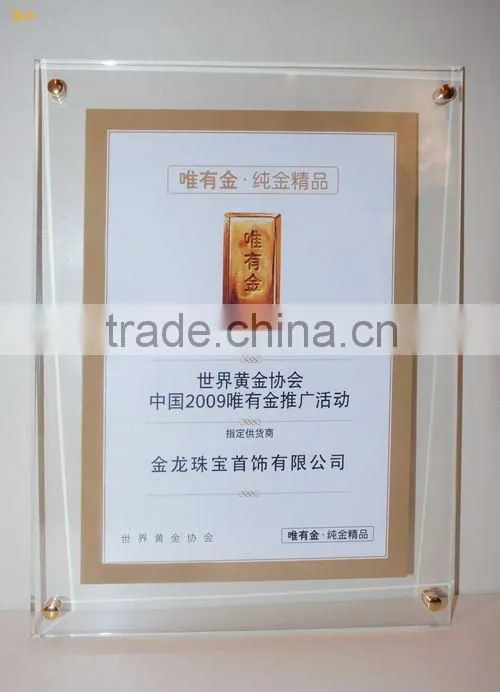 clear acrylic certificate holder wholesale
