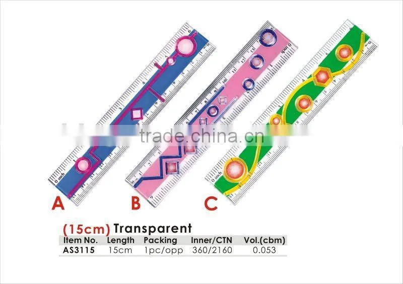 Hot Sale 30X3.6CM Shatter Resistant Straight Ruler/flexible ruler