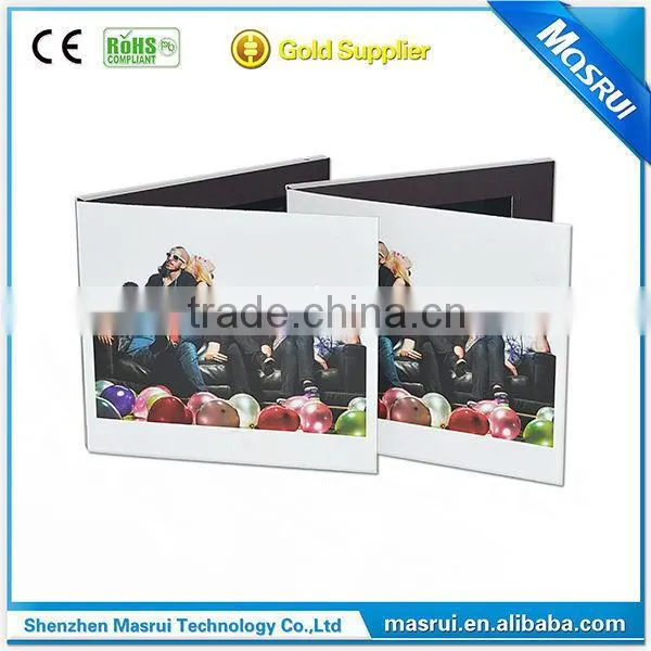 2015 Fashion Customized Printing video brochure 7.0 LCD Greeting Card promote greeting card