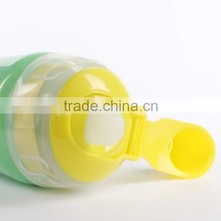High quality ECO pink handle free plastic baby feeding bottle with cover china whoselase