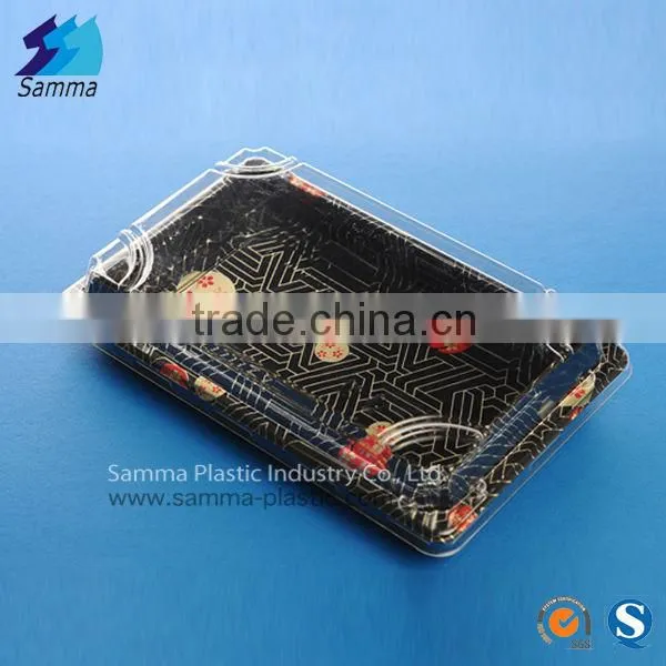 Disposable plastic salad sushi take away box