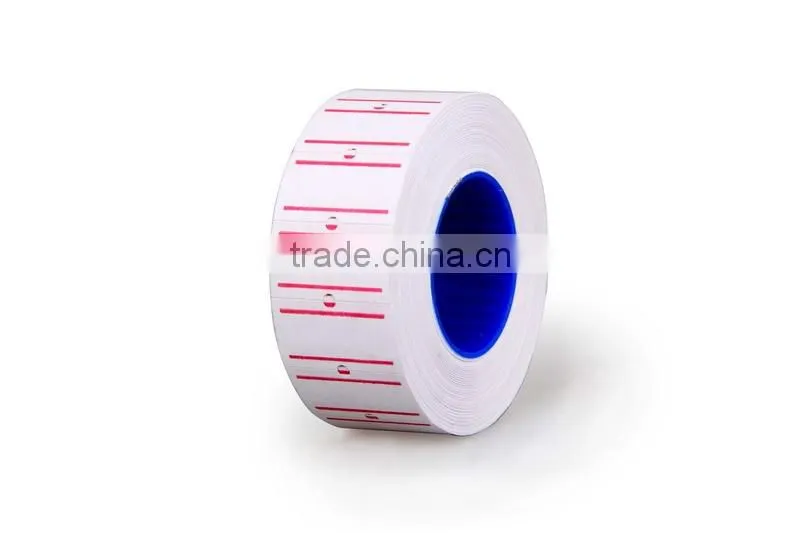2016 new high quality price label with 2red lines and punching