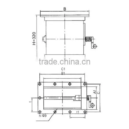 Rectangular marine fire damper