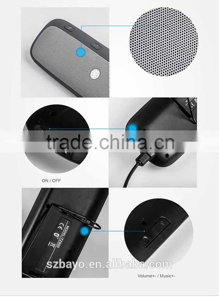 TZ900 Best Christmas Gift Bluetooth 3.0 EDR Wireless Speakphone & Handsfree Profile Car Sun Visor Handsfree Car Kit