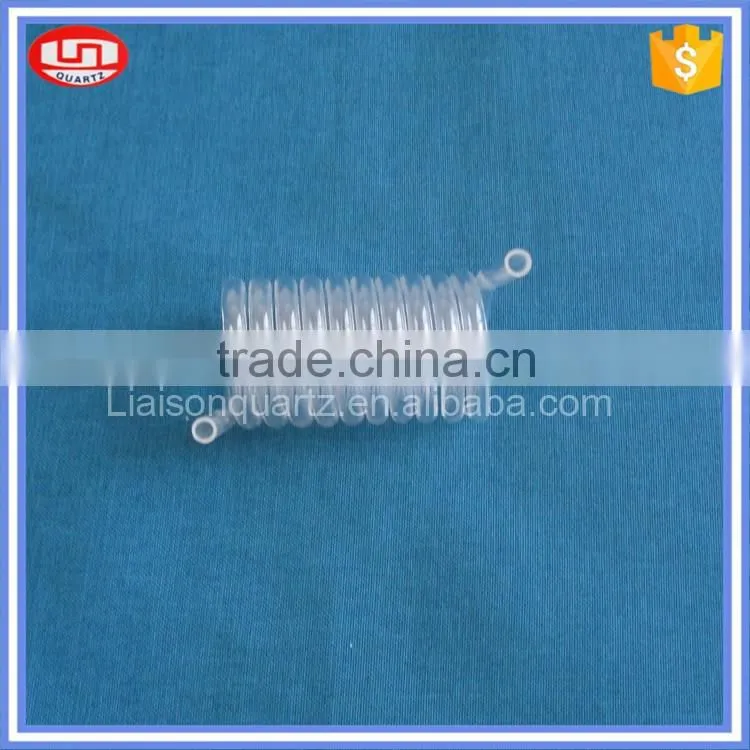 Clear quartz glass coil tube for heating transmission purpose