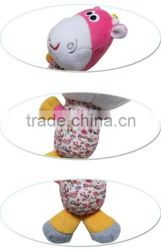 Baby Plush Confort Toy Kaifulan new style bell inside pink cattle