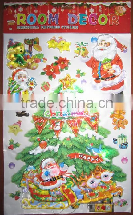 Christmas sticker, 3D sticker with LED light