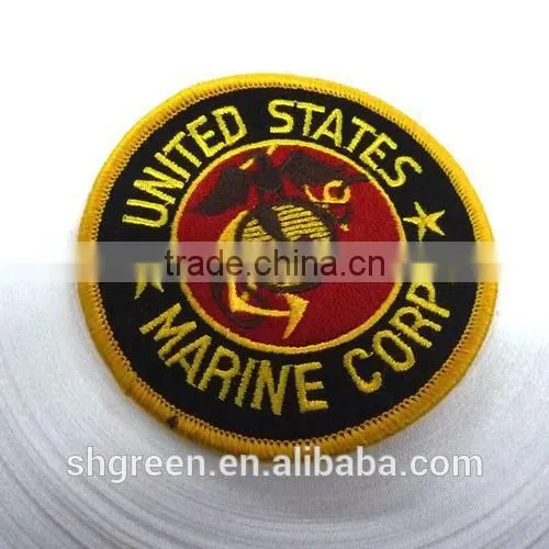 Round high density woven label with serging border for kids garment