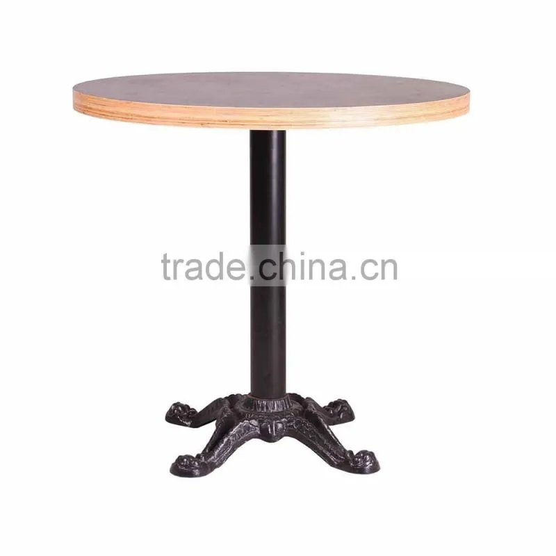 Hot sale wooden coffee table iron table base