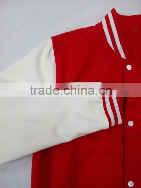 Red Color Custom Baseball Man Jacket Design