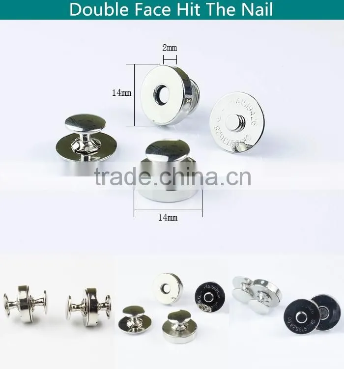 latest handbag metal screw eyelets magnetic button magnetic clasp
