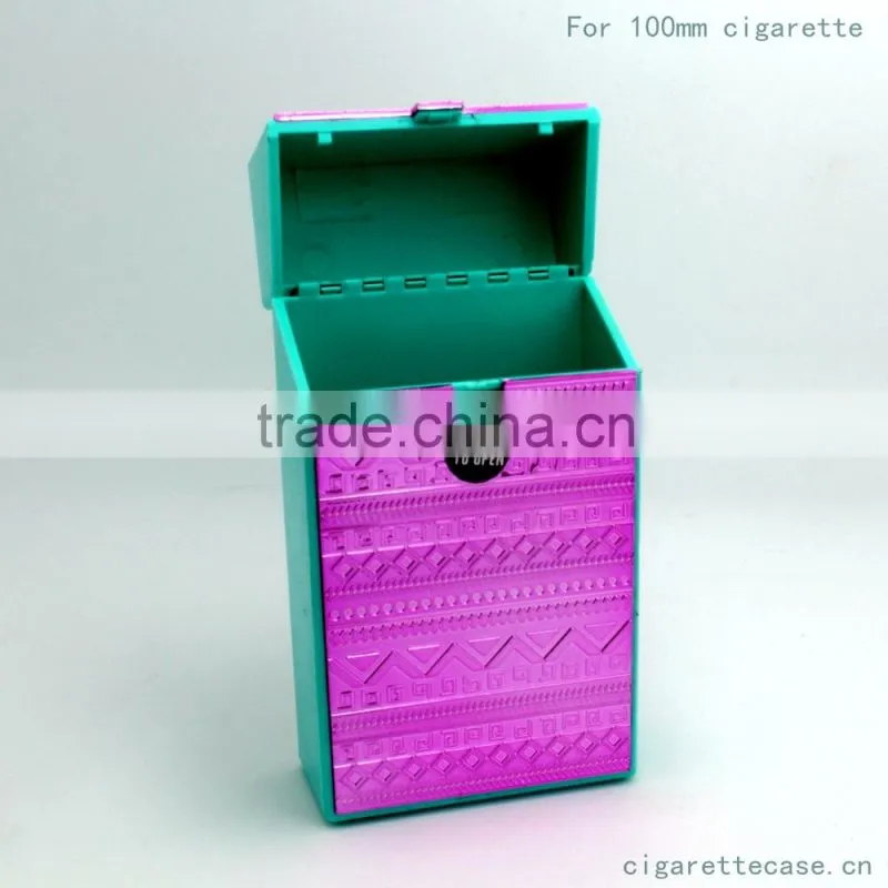 plastic cigarette case with novely sticker for 100mm cigarettes