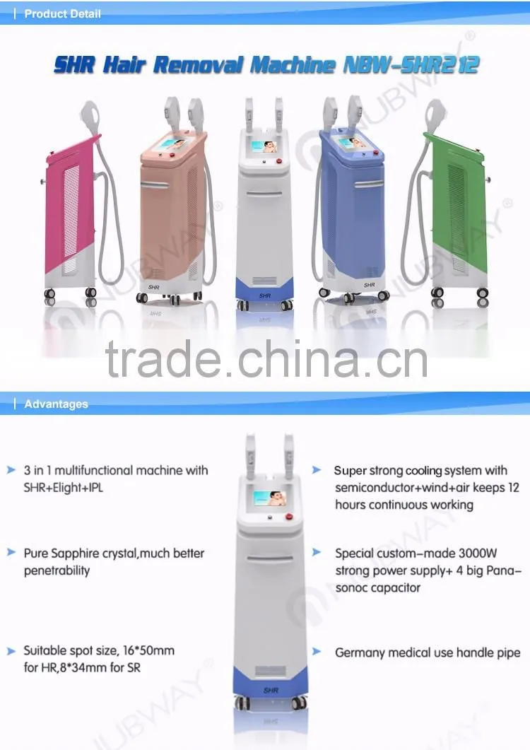 Body Hair removal device 3000W Input Power Semiconductor +water+air cooling system ipl hair removal machine