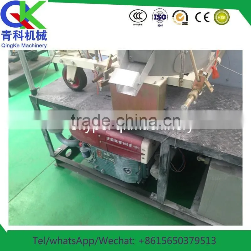 Hydraulic double cylinder marker with hot melt gun