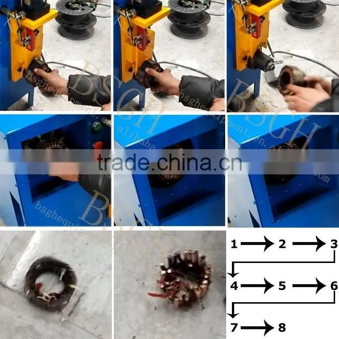 electric washing motor stator recycling machine waste fan motor cutting and peeling machinery